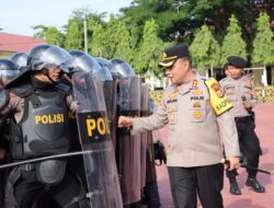 Pastikan Kesiapan Pemilukada 2024 di Kabupaten Aceh Tamiang, Kapolres Pimpin Latihan Dalmas