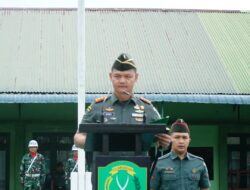 Dandim 0117/Aceh Tamiang Pimpin Upacara Hari Senin Di Makodim