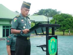 Kodim 0117/Aceh Tamiang Gelar Upacara Bendera di Lapangan Parikesit