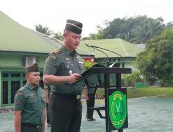 Pimpin Upacara Bendera Hari Senin, Dandim 0117/Aceh Tamiang Ingatkan Prajurit untuk Jaga Kekompakan dan Nama Baik Satuan