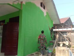 Renovasi SD Negeri 2 Tualang Cut Terus Di Kebut Oleh Prajurit TNI