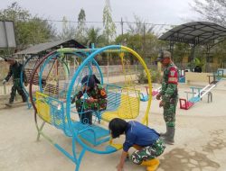 TNI Cat TK Negeri Pembina Manyak Payed Pasca Banjir