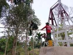 TNI Kebut Pembangunan Jembatan Gantung Perintis Garuda II Di Bandar Mahligai
