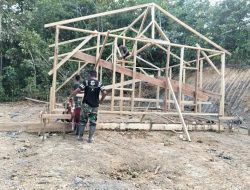 Rehab RTLH TMMD Memasuki Tahap Pemasangan Rangka Dan Kuda-kuda Rumah